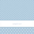 Sweet, blue polka dots vector card or invitation