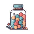 sweet bonbon candies jar illustration Royalty Free Stock Photo