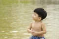 Sweet boy in water Royalty Free Stock Photo