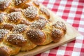 Sweet braided bread loafs Royalty Free Stock Photo