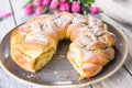 Sweet braided easter bread