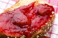 Sweet bread (challah) with strawberry jam Royalty Free Stock Photo