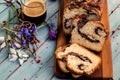 Sweet bread with chocolate Royalty Free Stock Photo