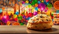 Sweet bread roll with sesame seeds, bakery item, and food Generative AI