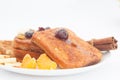 Sweet breakfast with french toast and fruit Royalty Free Stock Photo