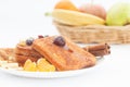 Sweet breakfast with french toast and fruit Royalty Free Stock Photo