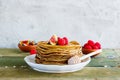 Sweet pancake tower Royalty Free Stock Photo