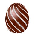 Sweet brown chocolate egg. Isolated on white background. Vector