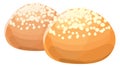 Sweet bun. Tasty bread roll cartoon icon