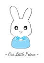 Bunny Illustration, Our Little Prince, Cartoon Bunny Vector Illustration, Cartoon Character Illustration