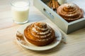 Sweet buns, Cinnamon rolls. Royalty Free Stock Photo