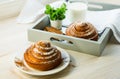 Sweet buns, Cinnamon rolls. Royalty Free Stock Photo