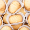 Sweet Butter Shortbread Biscuits in white paper Royalty Free Stock Photo