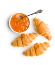 Sweet buttery croissants and fruity jam.