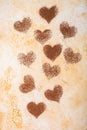 Sweet cacao  in the form of hearts for Valentine`s Day Royalty Free Stock Photo