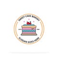 sweet cake bakery logo design vector, flat design food sign, symbol, sweet cake logo design vector, best for your brand identity