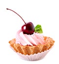 Sweet cake with cherry isolated Royalty Free Stock Photo