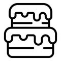 Sweet cake confection icon outline vector. Tasty creamy pie