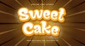 Sweet Cake 3d editable Text Effect Template Royalty Free Stock Photo