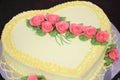 Sweet cake decorated with rose flowers Royalty Free Stock Photo