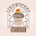 Sweet cake. Decorative sketch