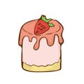 Sweet cake dessert vector icon cartoon handdrawnn illustration.