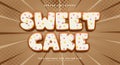 Sweet Cake editable text effect Template Royalty Free Stock Photo