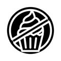 sweet cake food stop eat glyph icon vector illustration