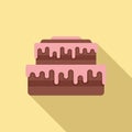 Sweet cake icon flat vector. Cream food Royalty Free Stock Photo