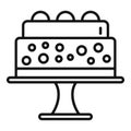 Sweet cake icon outline vector. Cream food Royalty Free Stock Photo