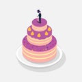 Sweet Cake isometric 3D icon.