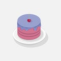 Sweet Cake isometric 3D icon.