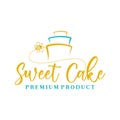 Sweet Cake Logo. Cake Shop Logo Design vector