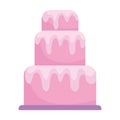 Sweet cake with melted cream dessert cartoon icon style design