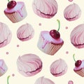 Sweet cake patten vector watercolor. Vector Royalty Free Stock Photo
