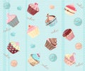 Sweet background with cakes