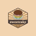 Sweet cake vintage logo design