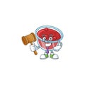 Sweet canberries sauce with cartoon style judge. Royalty Free Stock Photo