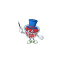 Sweet canberries sauce with cartoon style magician. Royalty Free Stock Photo