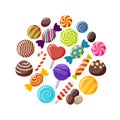 Sweet Candies Flat Icons Set Royalty Free Stock Photo