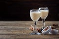 Sweet candies and irish cream coffee liqueur Royalty Free Stock Photo