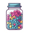 Sweet candies jar, icon isolated Royalty Free Stock Photo