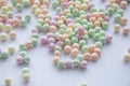 Sweet candy for background, pink, green and yellow sweets