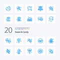 20 Sweet And Candy Blue Color icon Pack like candy sweet camping food donut
