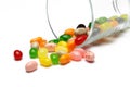 Sweet candy jelly beans in glass this colorful Royalty Free Stock Photo