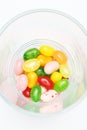Sweet candy jelly beans in glass this colorful Royalty Free Stock Photo