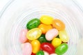 Sweet candy jelly beans in glass this colorful Royalty Free Stock Photo