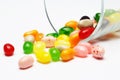 Sweet candy jelly beans in glass this colorful Royalty Free Stock Photo