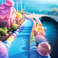 Sweet candy land. Cartoon game background