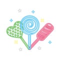 sweet candy lollipops hard confection neon light